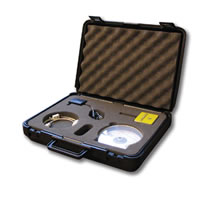VaporWATCH Sensor, cables, software, power supply inside its carrying case